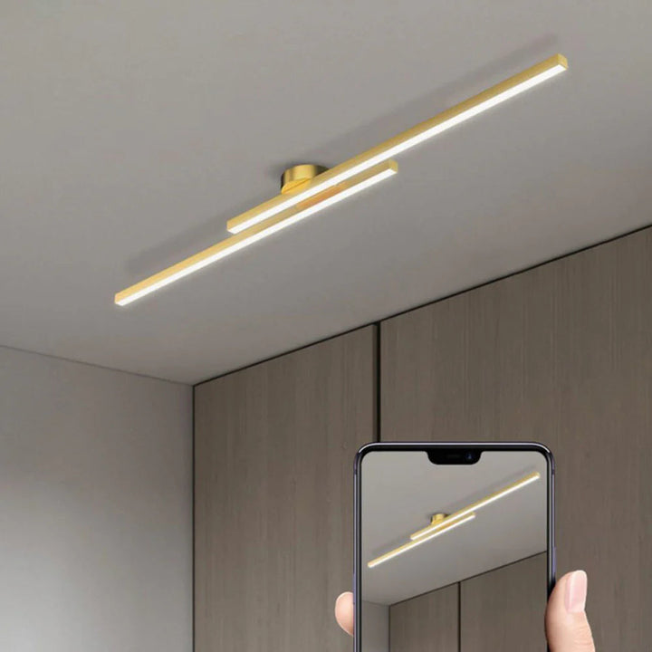 Oblong LED ceiling light, aluminum – dimmable &amp; modern
