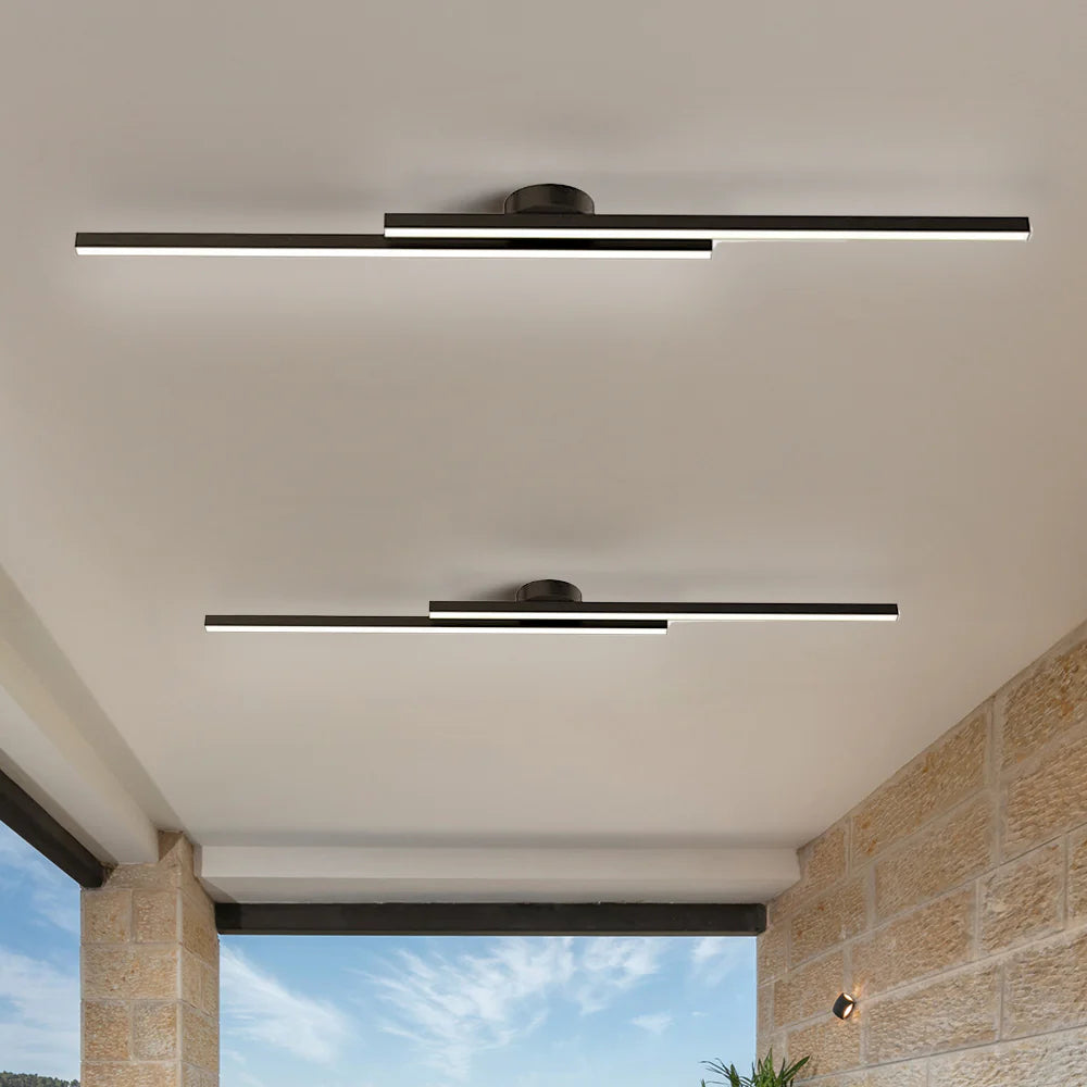 Oblong LED ceiling light, aluminum – dimmable &amp; modern