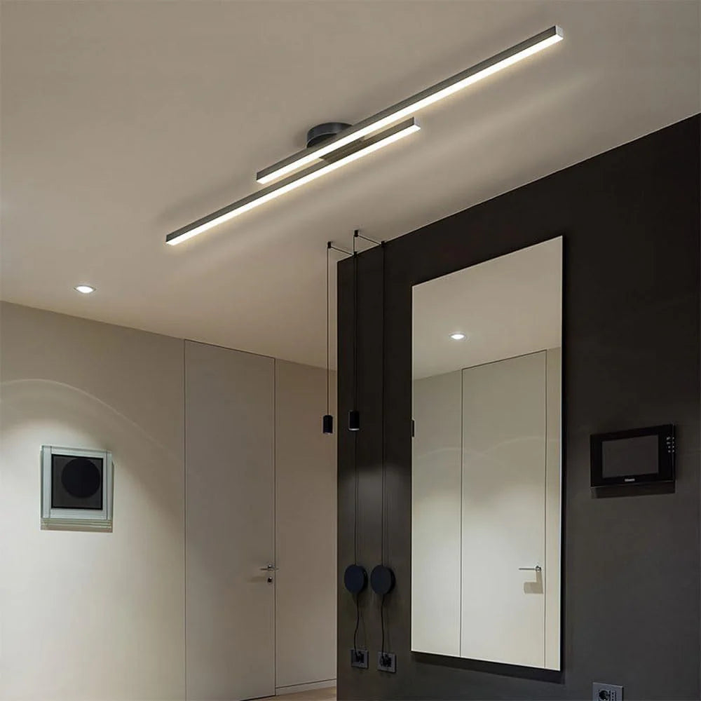 Oblong LED ceiling light, aluminum – dimmable &amp; modern