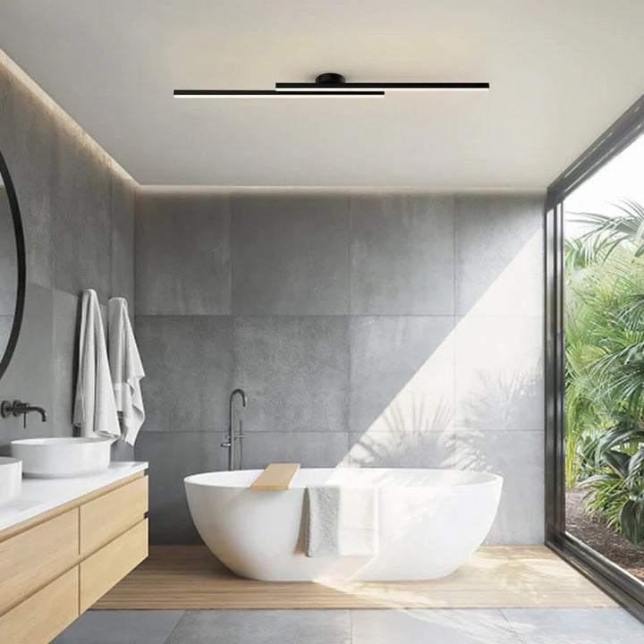 Oblong LED ceiling light, aluminum – dimmable &amp; modern