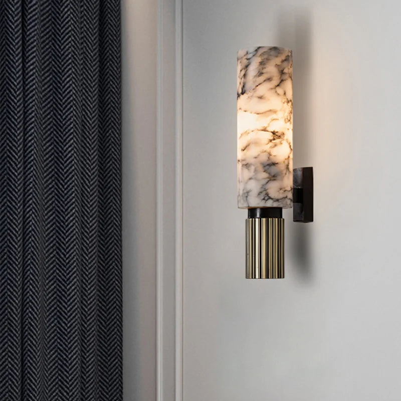 Modern LED wall light with marble look for stylish interiors