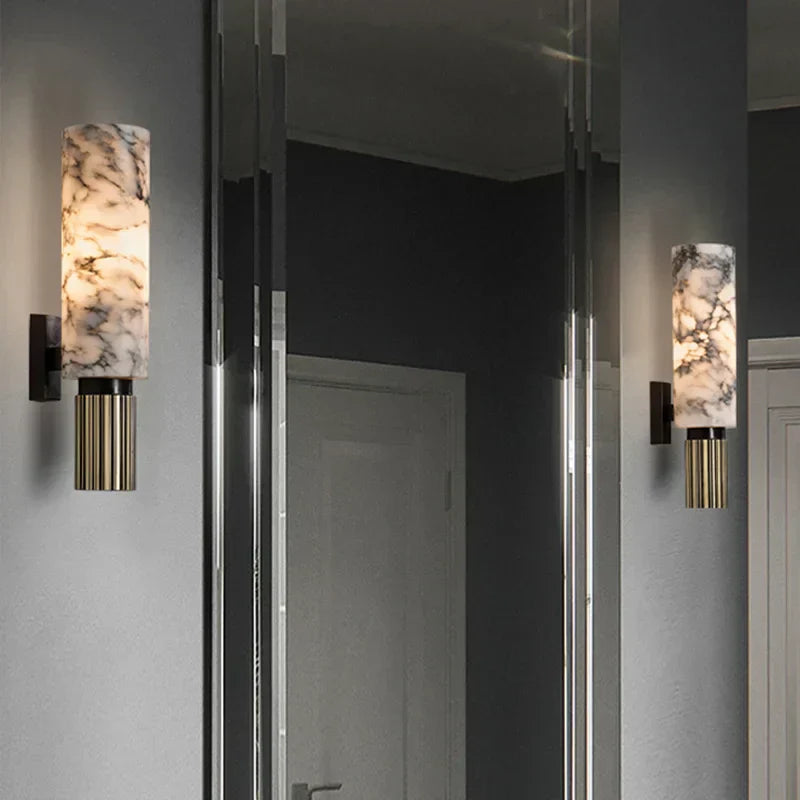 Modern LED wall light with marble look for stylish interiors
