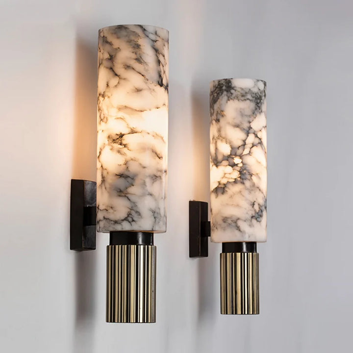 Modern LED wall light with marble look for stylish interiors