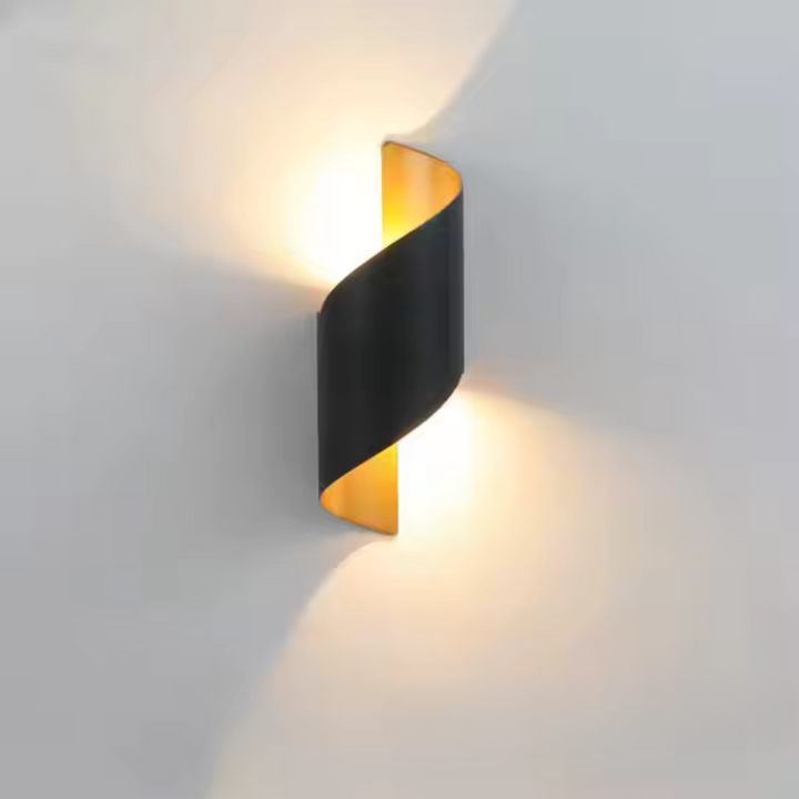 Modern black wall lamp with organic design and sculptural lighting effect