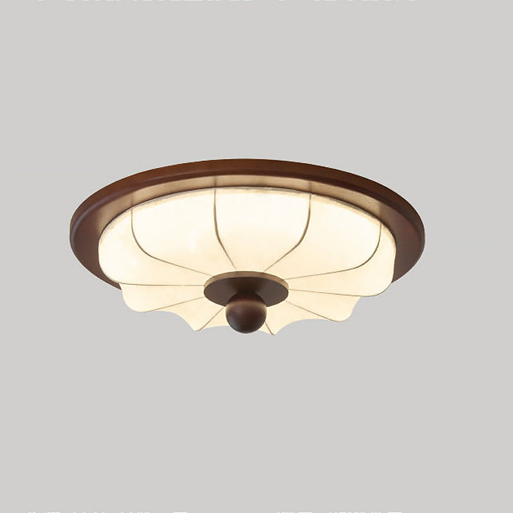 Deckenleuchte Aus Stoff Und Holz Mit Integrierter LED