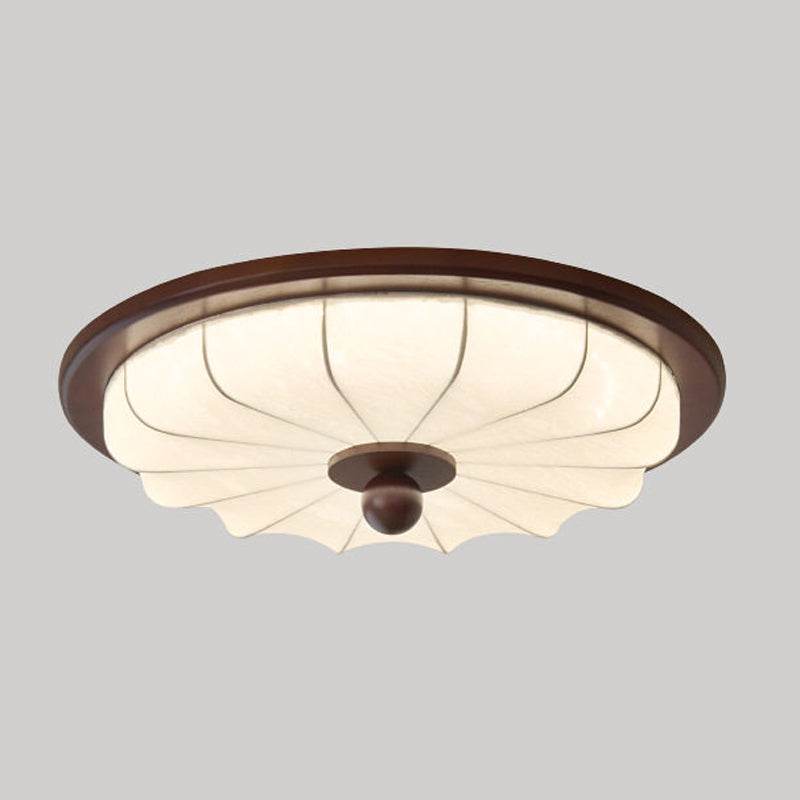 Deckenleuchte Aus Stoff Und Holz Mit Integrierter LED