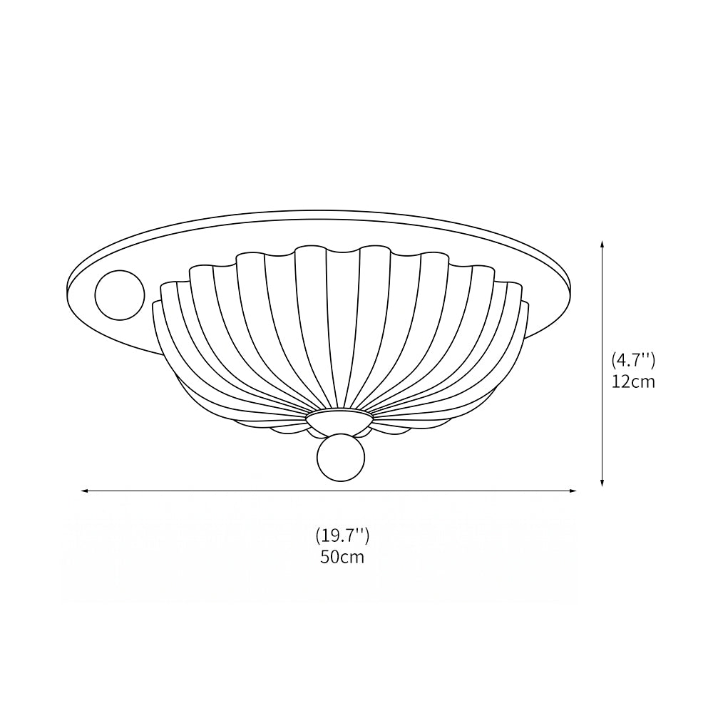 Detailansicht der Deckenleuchte aus Glas mit integriertem LED-Licht