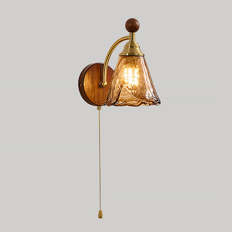 Wandleuchte Glasblume Mit Zugschalter