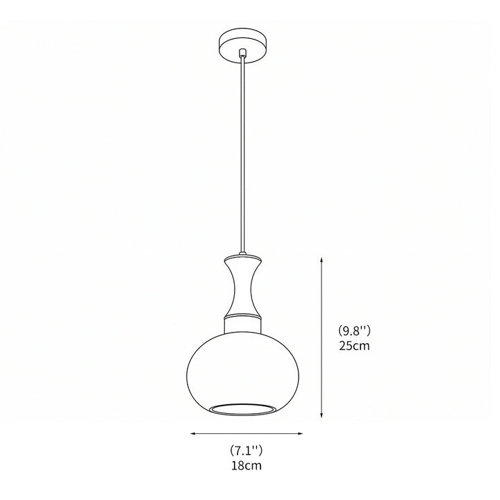 Detailansicht des Lampenschirms aus Glas mit Holzelementen