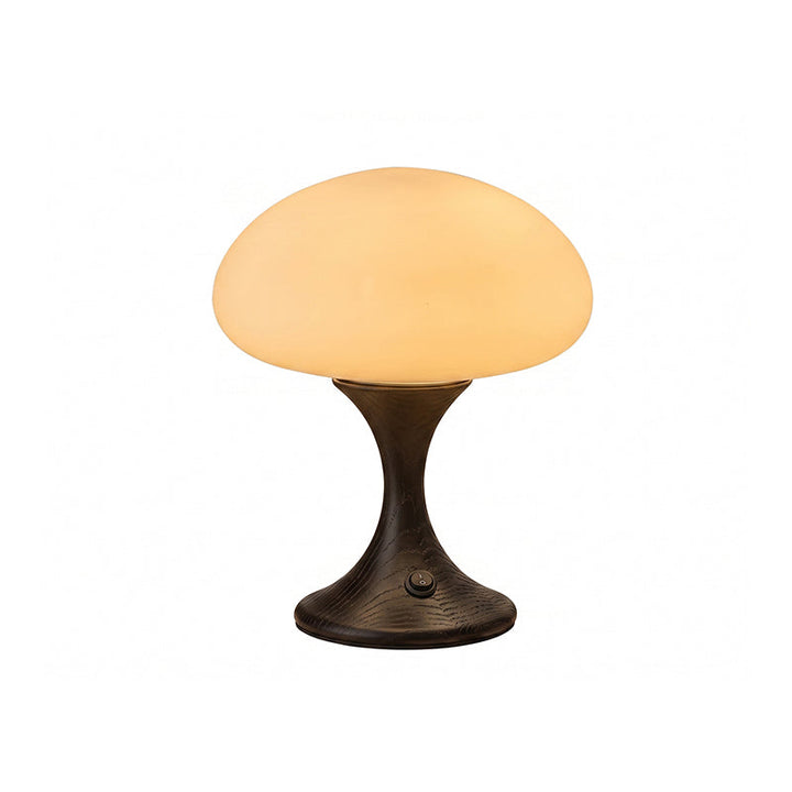 Tischlampe Pilzdesign Aus Holz Und Glas