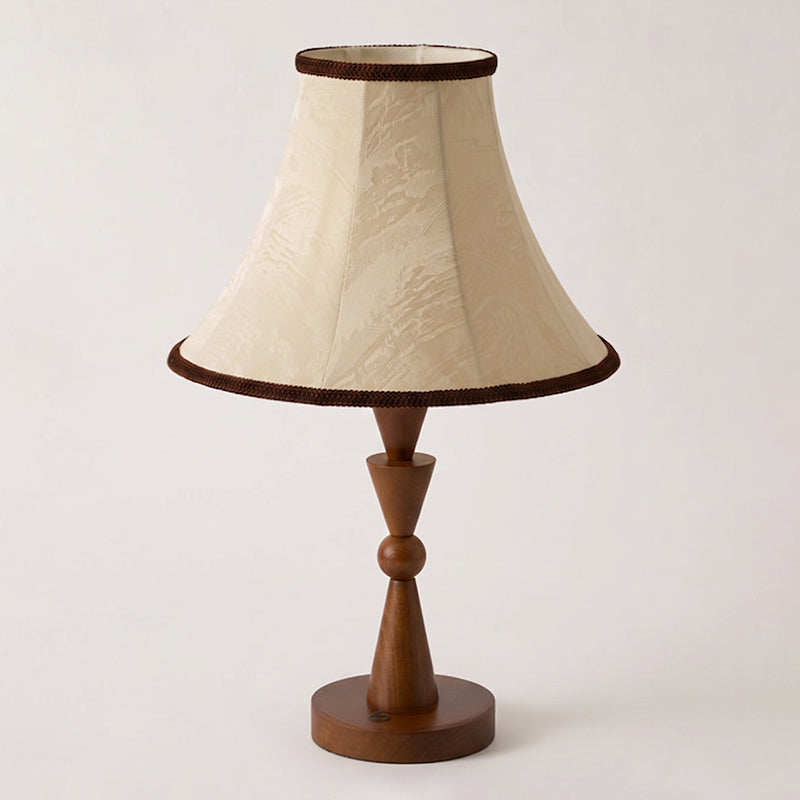 Tischlampe Aus Holz Mit Stoffschirm