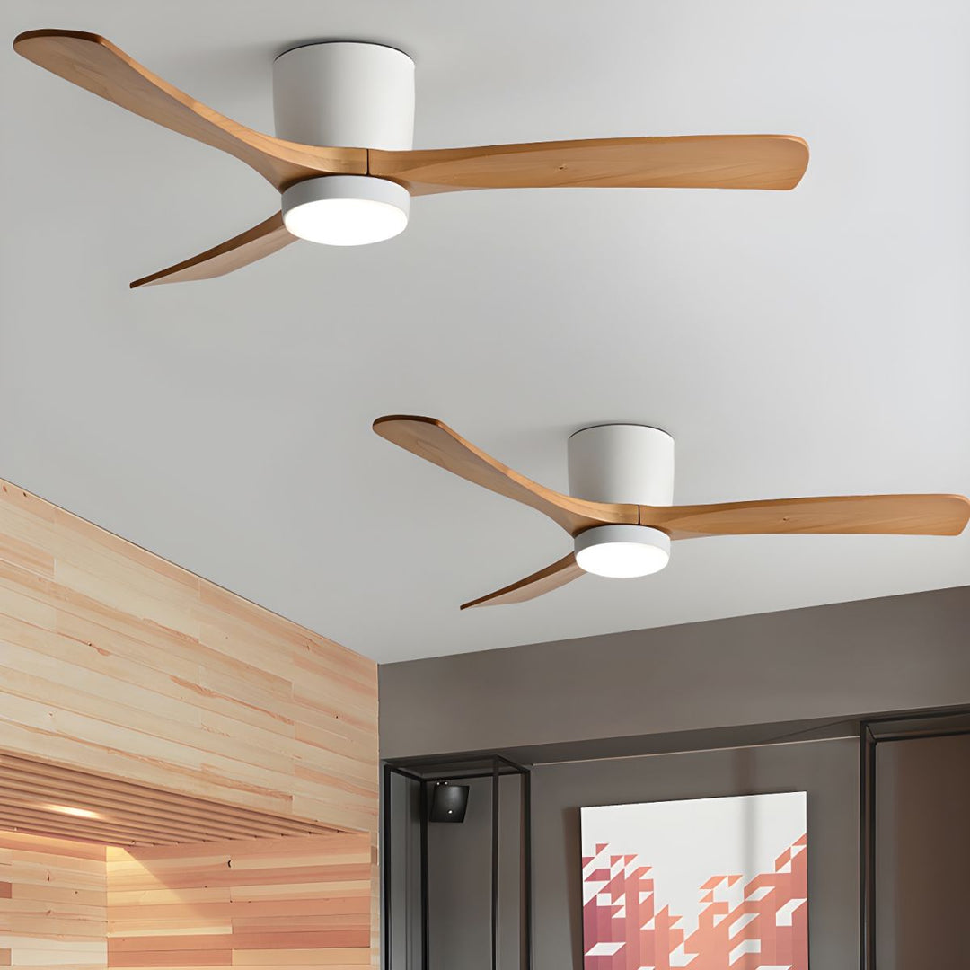 Nordic ceiling fan with LED lighting and remote control 