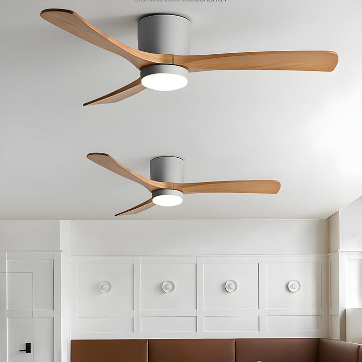 Nordic ceiling fan with LED lighting and remote control 