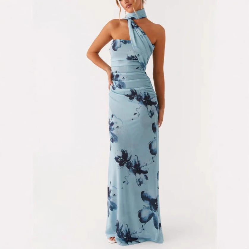 Women's Floral Maxi Dress Summer Sleeveless Elegant