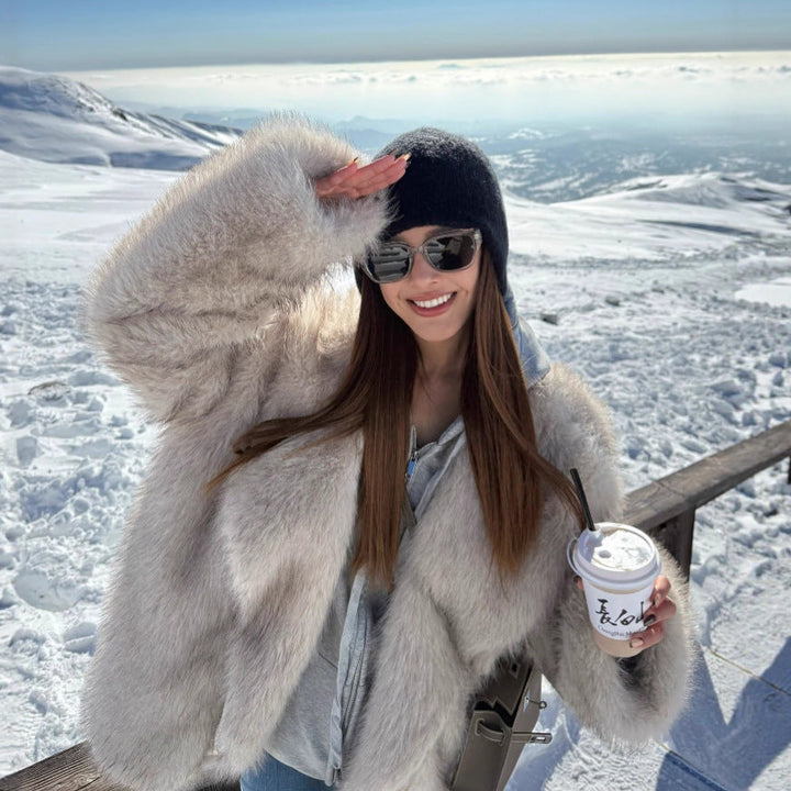 Women's fur coat with a cozy design