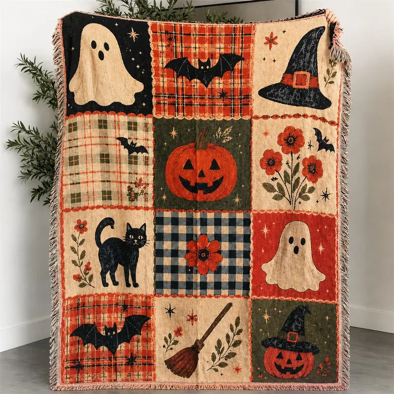 Dekorative Halloween-Decke für Herbstdekoration und Halloweenpartys