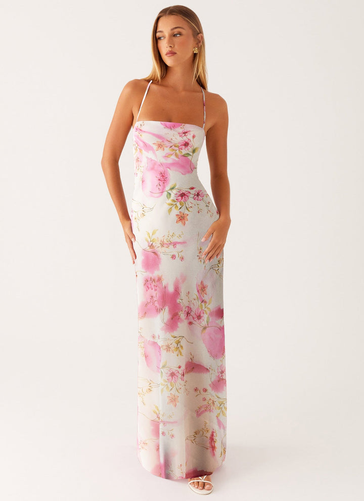 Women's Floral Maxi Dress Summer Sleeveless Beach Dress