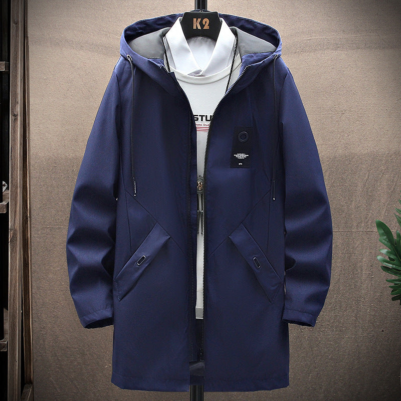 Men's transitional jacket with hood and fleece lining 
