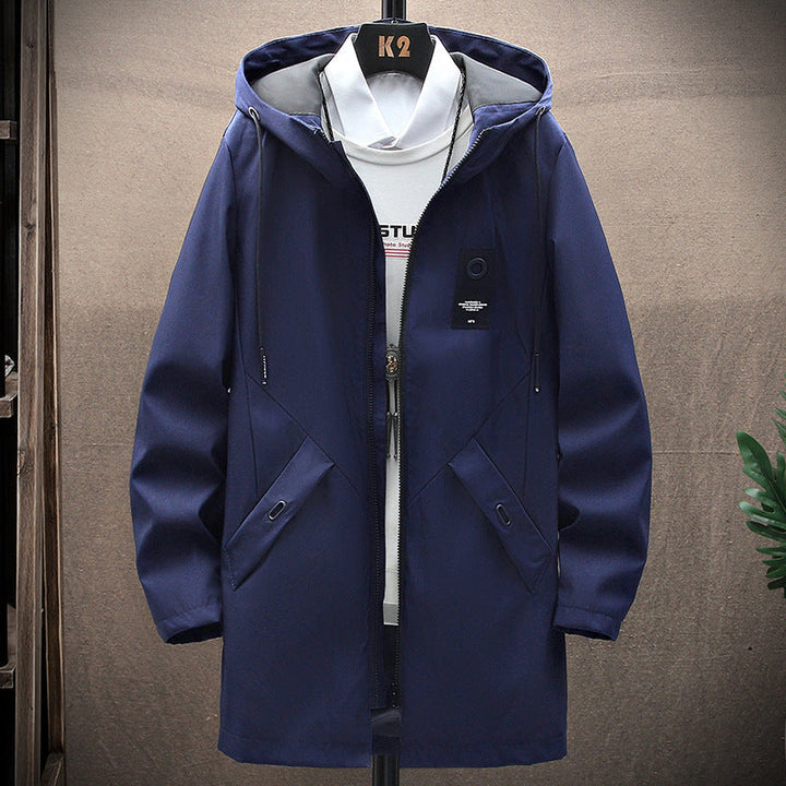 Men's transitional jacket with hood and fleece lining 