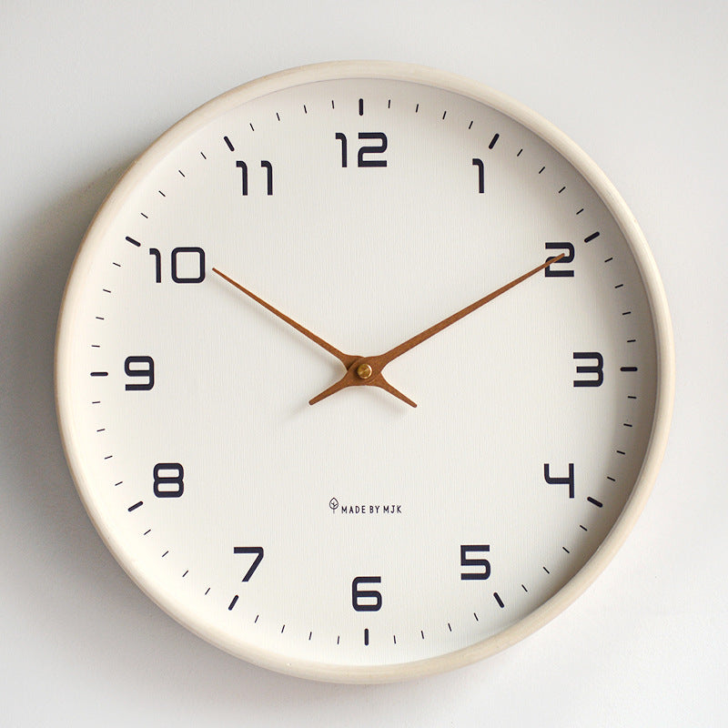 Silent wooden wall clock with a timeless design