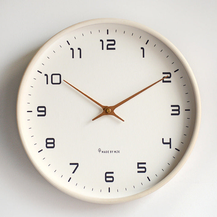 Silent wooden wall clock with a timeless design