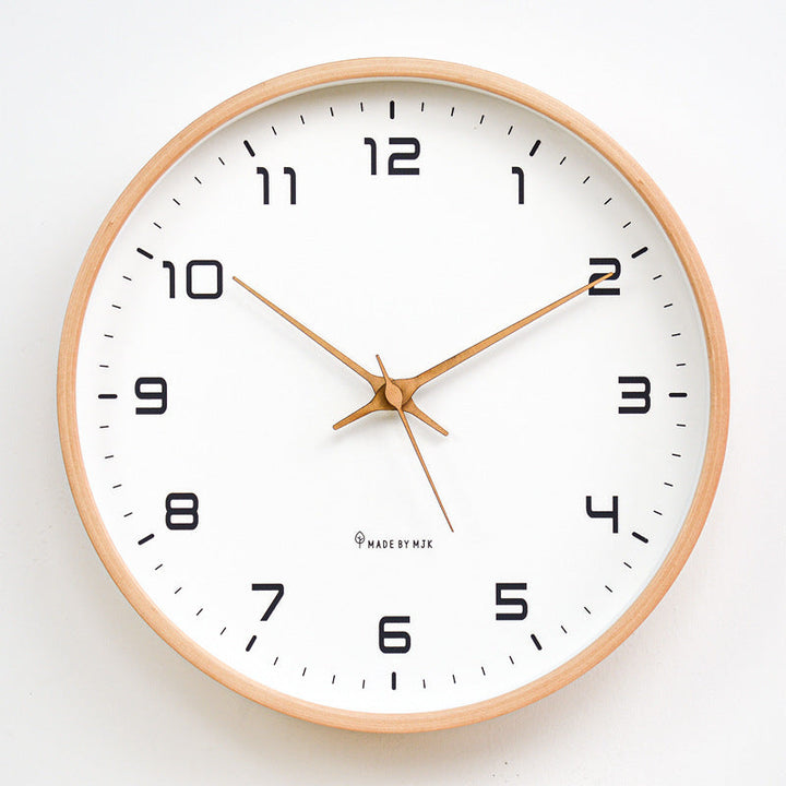 Silent wooden wall clock with a timeless design