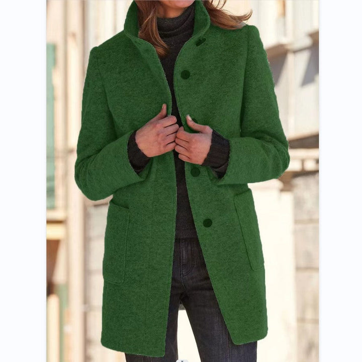 Women's coat with button placket and classic cut 