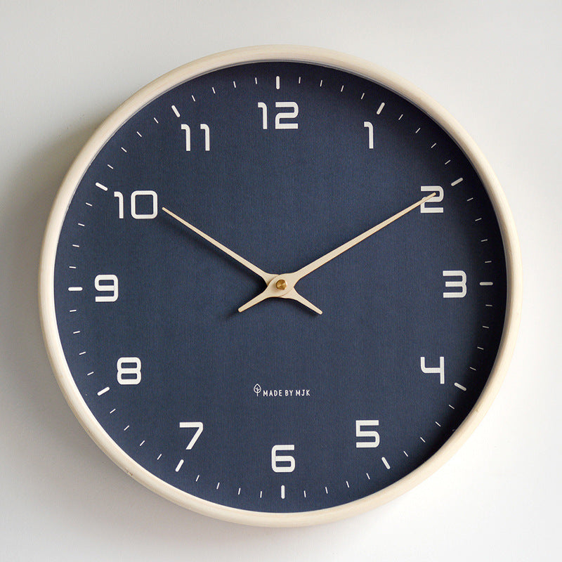 Silent wooden wall clock with a timeless design
