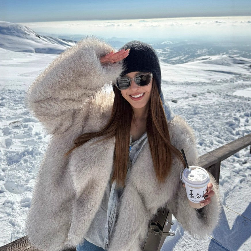 Women's fur coat with a cozy design