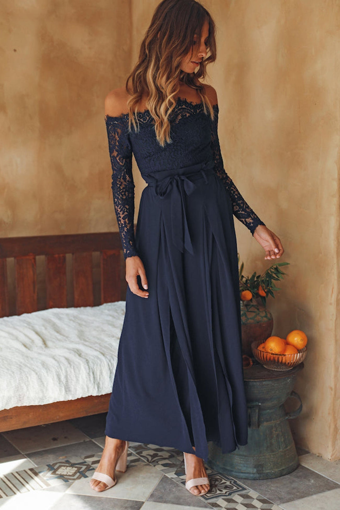 Alluring Off-Shoulder Slit Jumpsuit for Women