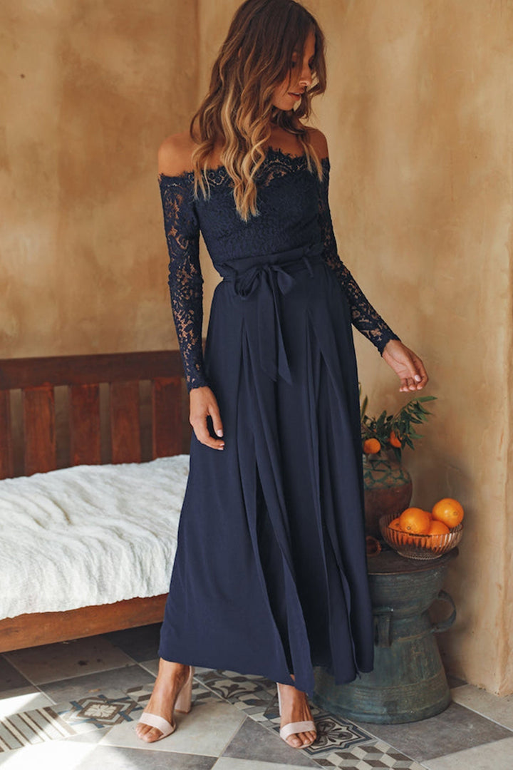 Alluring Off-Shoulder Slit Jumpsuit for Women
