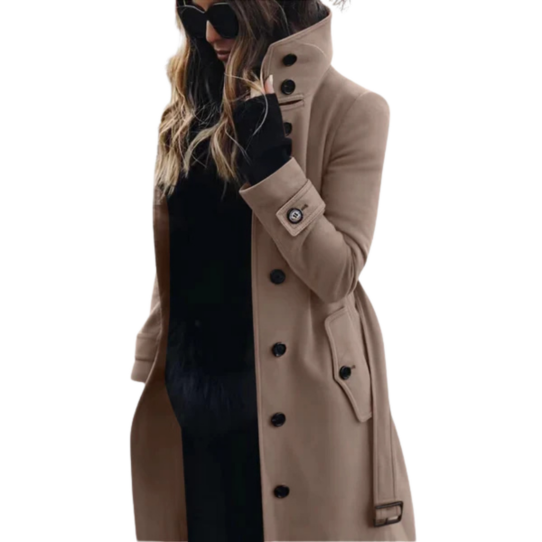 Women's Trench Coat with Belt and Classic Cut