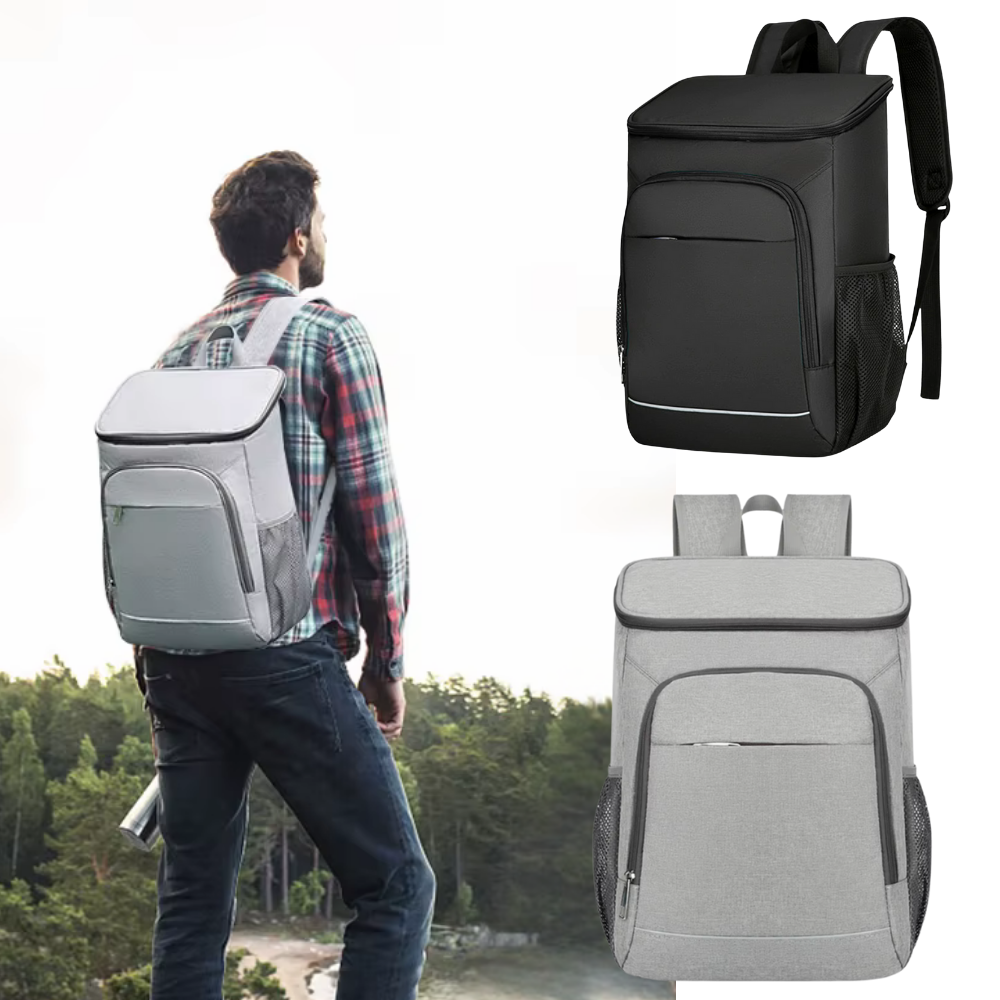 Cooler backpack with long cooling performance and water-repellent design