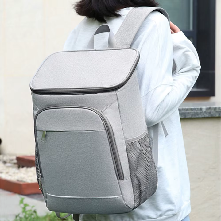 Cooler backpack with long cooling performance and water-repellent design