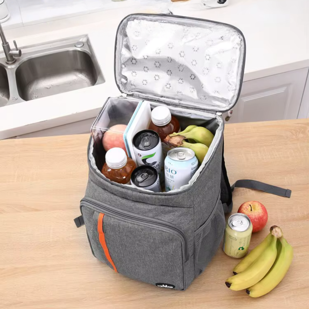 Cooler backpack with long cooling performance and water-repellent design