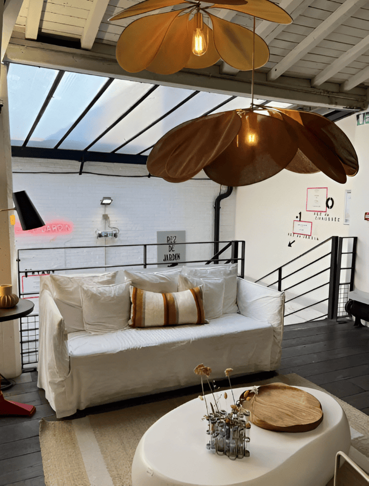 Deckenleuchte mit Blumen-Design aus Stoff