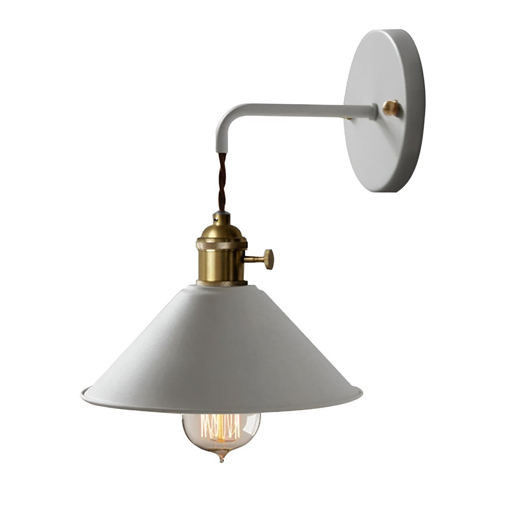 Retro wall lamp with metal cone