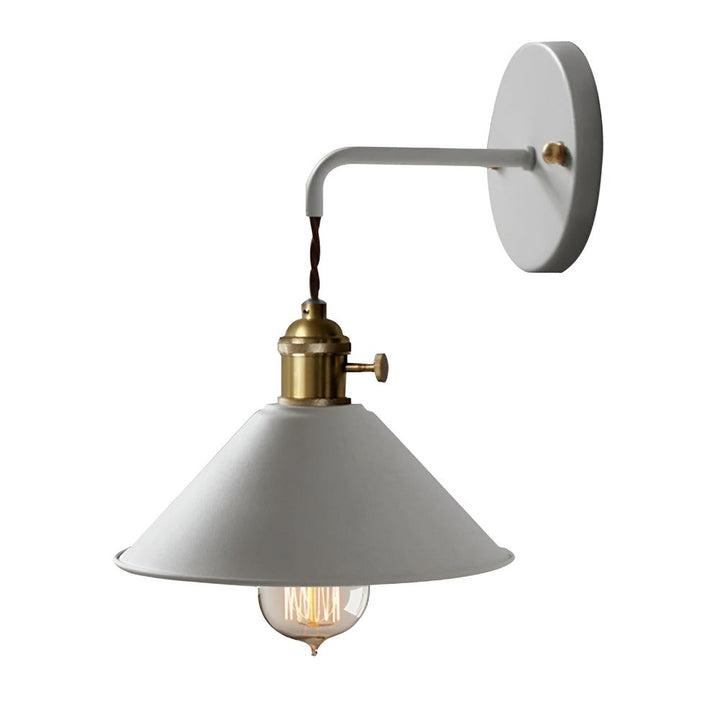 Retro wall lamp with metal cone