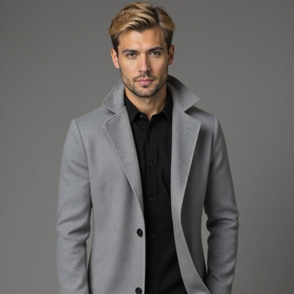 Men's Slim Fit Trench Coat for Winter
