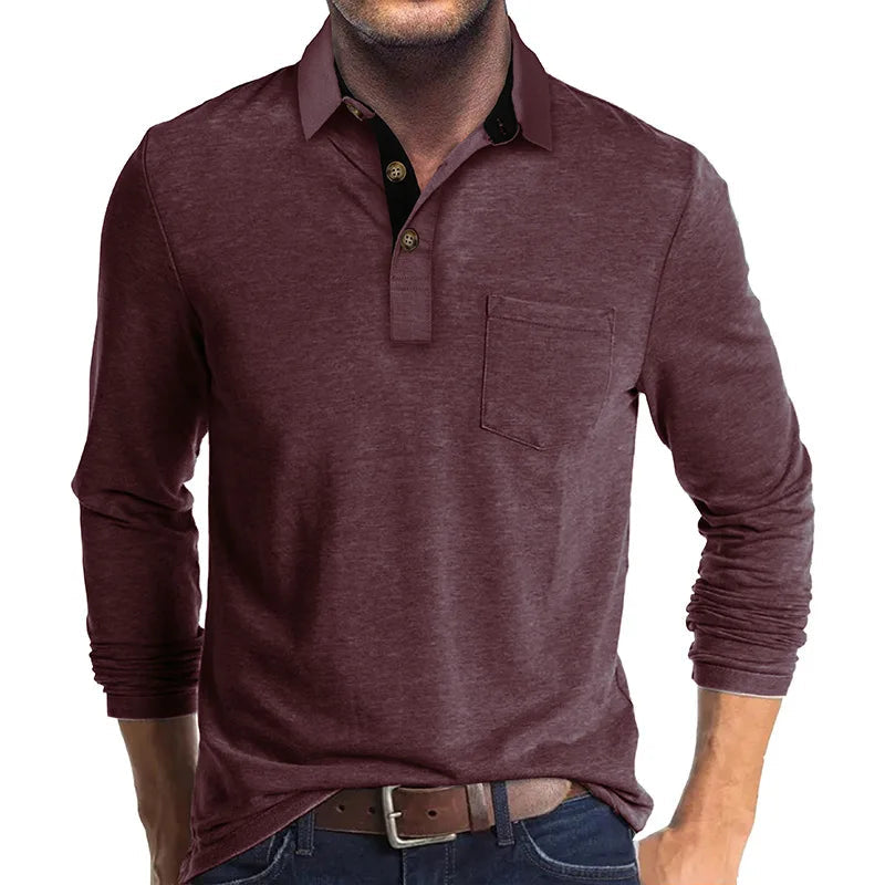 Men's long-sleeved shirt with a classic cut