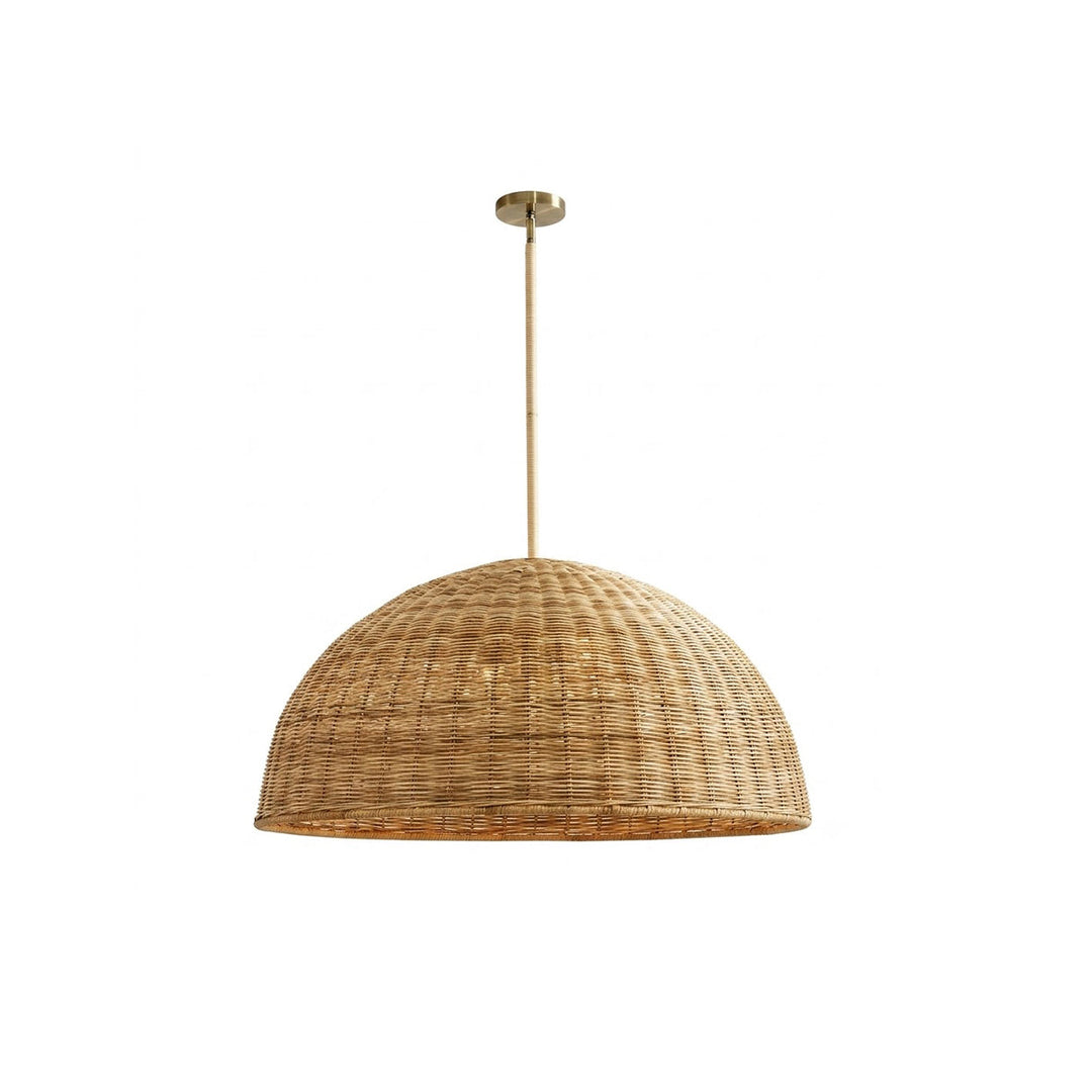 Pendelleuchte Rattan Geflochten Halbkugel