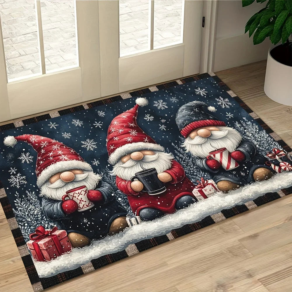 Christmas doormat with elf motif for entrance area and hallway