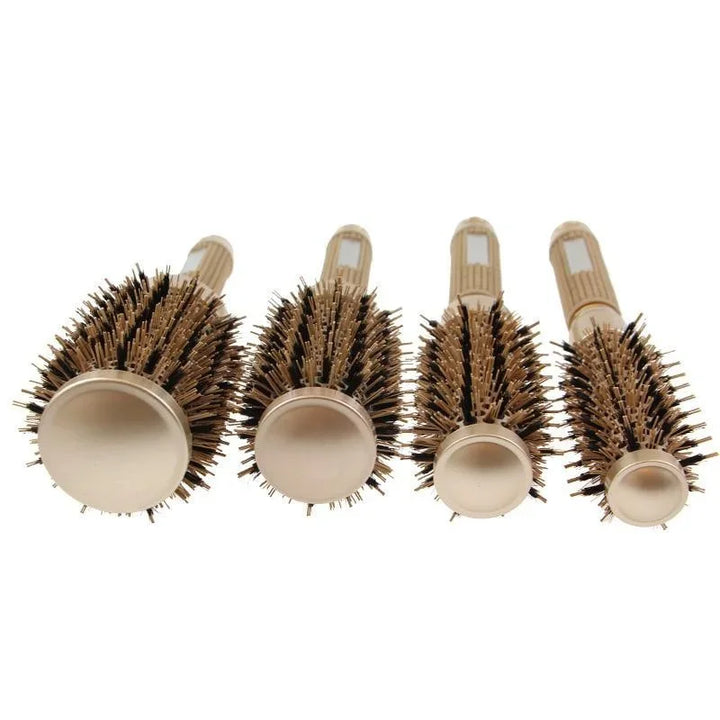Professional round styling brush set with ion function for different hair lengths