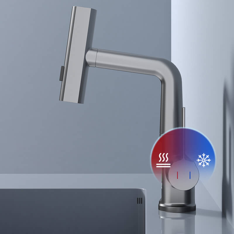 Flexible kitchen faucet with display – 360° rotatable &amp; 5 spray patterns
