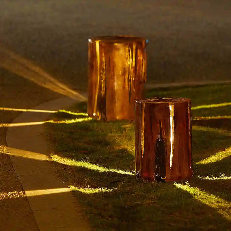 Creative LED garden light in tree trunk design for natural outdoor areas