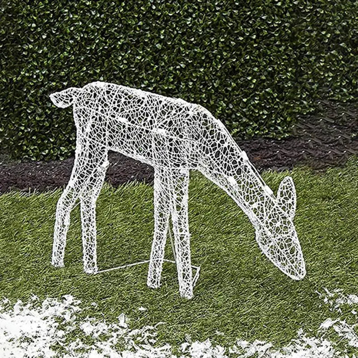 Illuminated reindeer family with LED lighting for outdoor use 