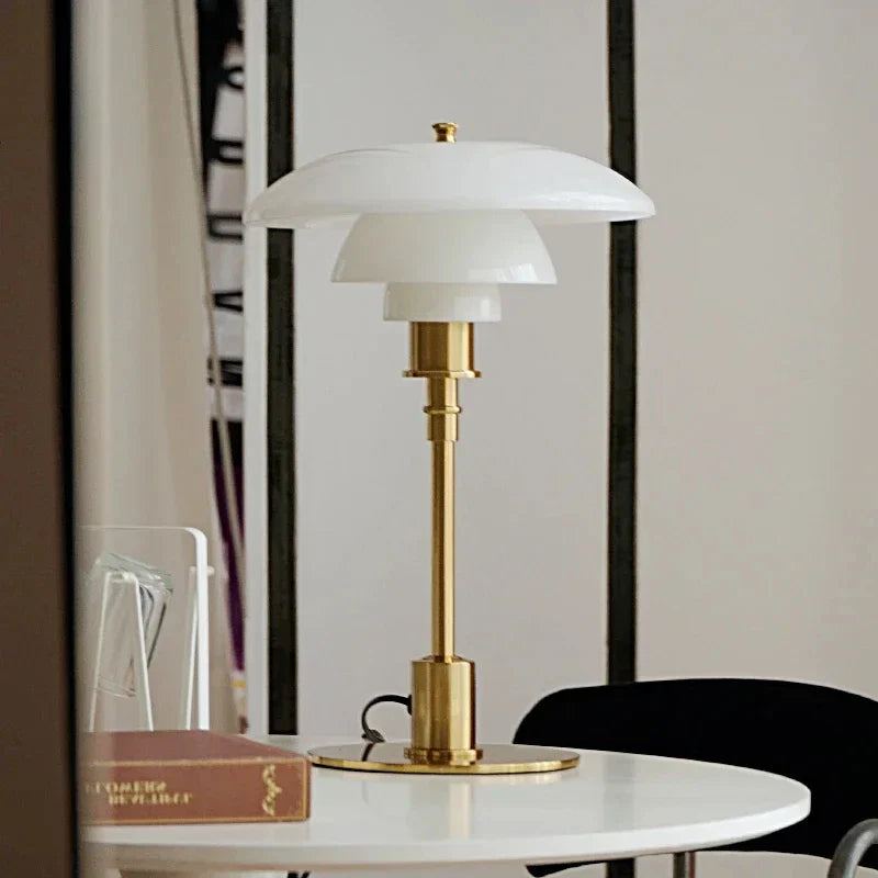 Bauhaus Ember table lamp with glass and metal base