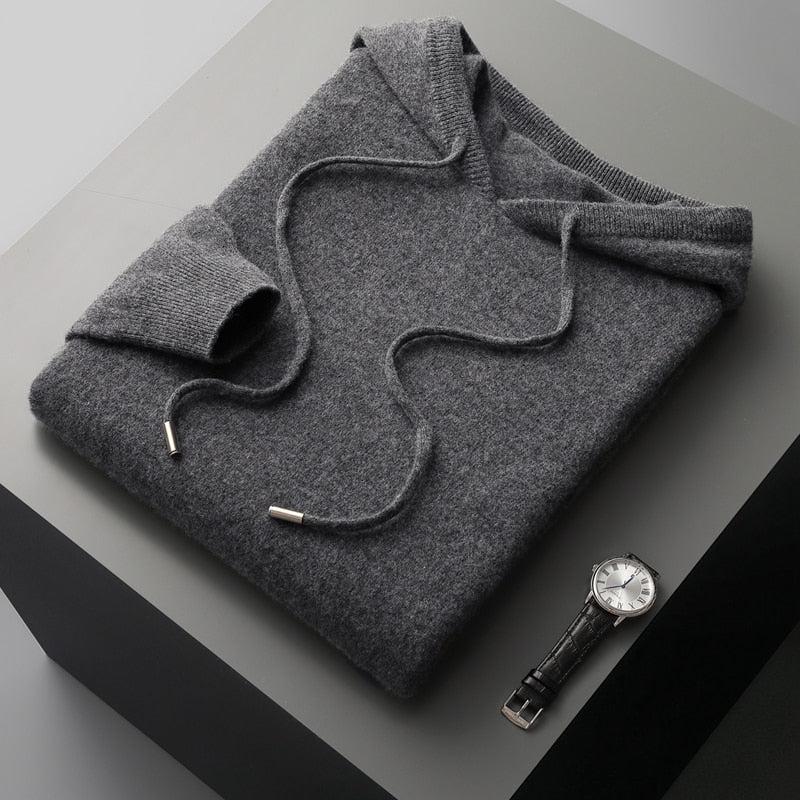 Men's Merino Wool Hoodie with a Modern Cut