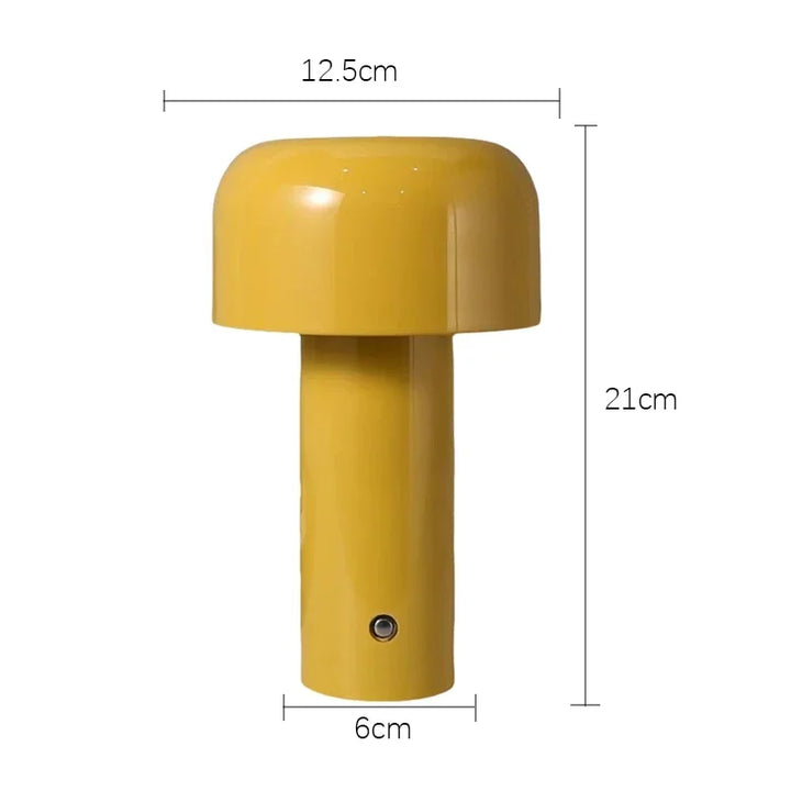 Rechargeable mushroom table lamp with touch control