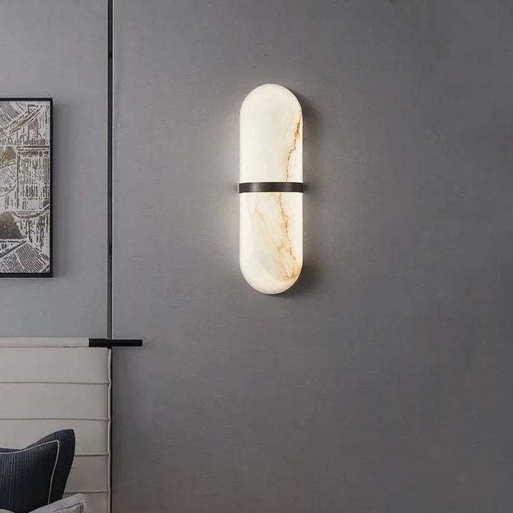 Scandinavian modern LED wall light with stone look for living room
